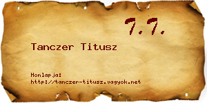 Tanczer Titusz névjegykártya